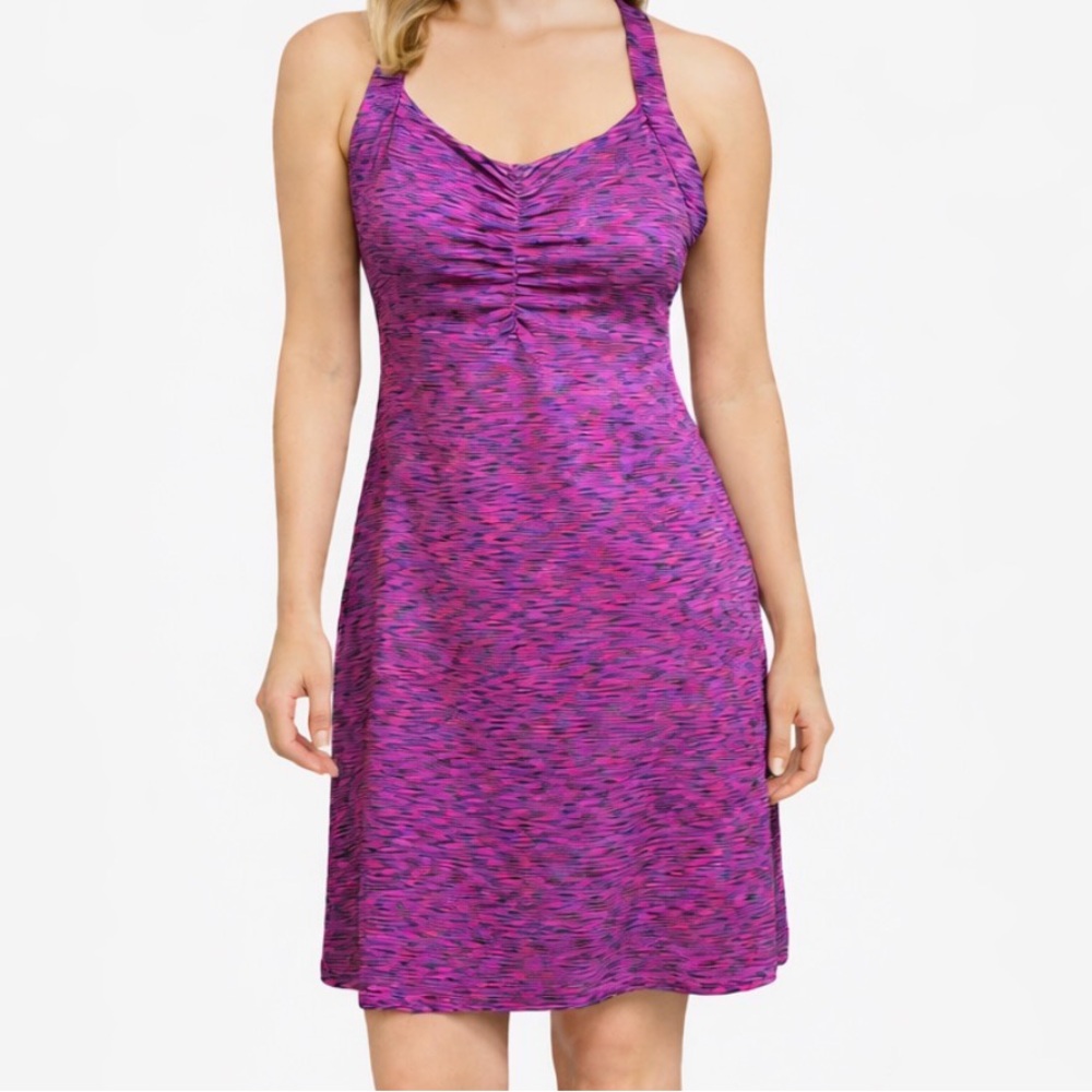 MONDETTA Dress Size Large Purple Athleisure Racer Back Stretchy Built in Bra